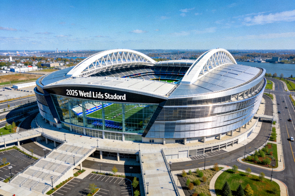 2026世界杯决赛举办地大都会人寿体育场外部全景 - 位于美国新泽西州的现代化巨型体育场